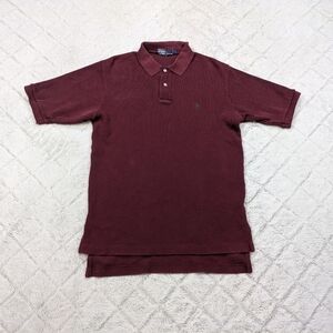 Vintage Polo Ralph Lauren Shirt Men's S Red Burgundy Mesh Thermal Knit Cotton